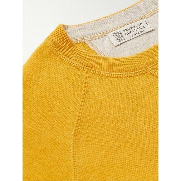 Brunello Cucinelli Men’s Cashmere Sweater Yellow Size IT 50 US 38 - Picture 15 of 16